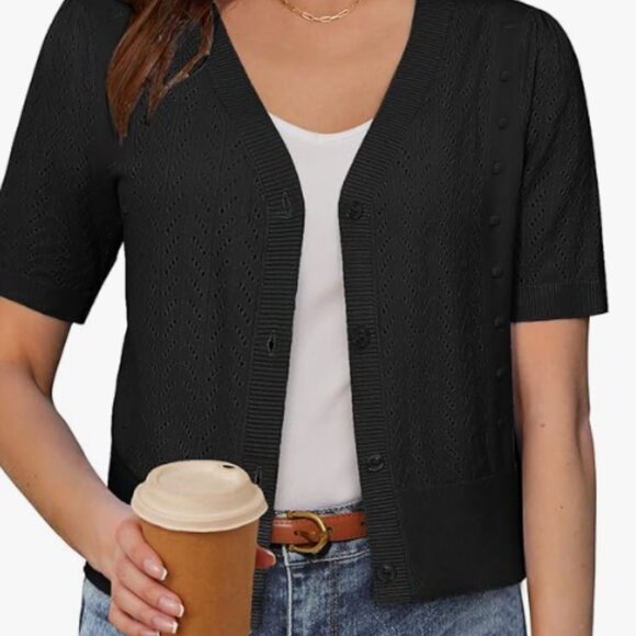 Grace Karin BNWT Black Knit Cardigan; Cropped; Sz Large; Bolero; Shrug - Picture 11 of 11